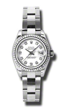 Rolex Datejust 31mm Steel & Diamond White Roman Dial Ladies Watch