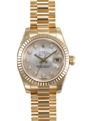 Rolex Datejust 179178MDP Clone in 18K Rose Gold with Swarovski Crystal Accents Watch