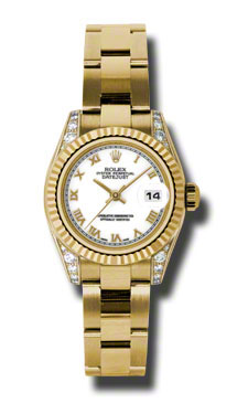 18K Yellow Gold Rolex Datejust with Diamonds - Elegant Diamond Set Ladies Watch
