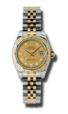 Rolex Lady Datejust Imitation Swiss 36mm Gold & Diamond Bezel Automatic Watch