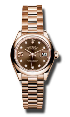 Rolex Datejust Lady 27mm Rose Gold Diamond Accented Automatic Diamond Dial Watch