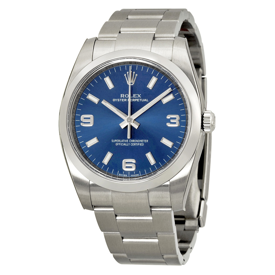 Automatic Rolex Oyster Perpetual Blue Steel Case Sapphire Crystal 120m Dive Inspired Watch