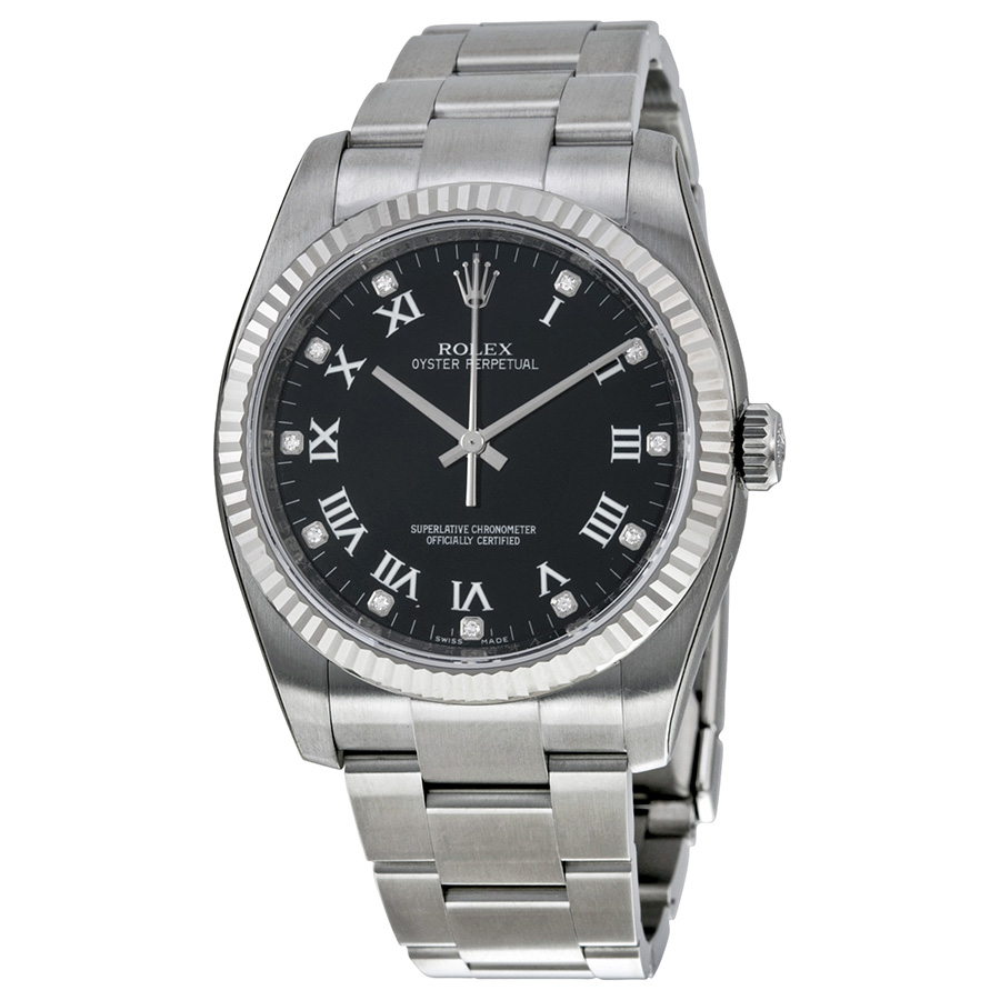 Swiss Clone Rolex Oyster Perpetual 41mm Black Face Automatic Dive Watch - 100m Water Resistant