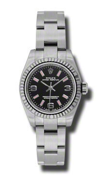 Stainless Steel Rolex Oyster Perpetual No Date Clone with Black Dial and Automatic Movement