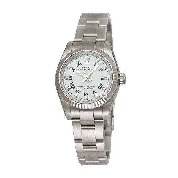 Rolex Oyster Perpetual 41mm White Gold Diamond Accented Automatic Watch
