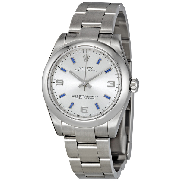 Classic Silver Oyster Perpetual No Date Rolex 177200SABLSO Automatic Watch - Elegance in Time
