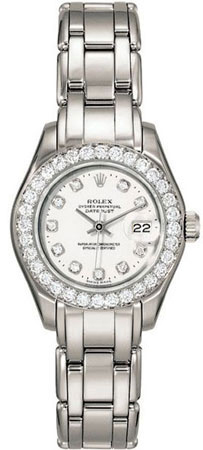 Swiss Replica Rolex Pearlmaster 80299PM Pearl-Crystal Dial Automatic 29mm Ladies Watch