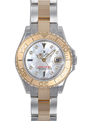 Yacht-Master 41mm Rose Gold Bezel - Clone Automatic White Face Women's Watch