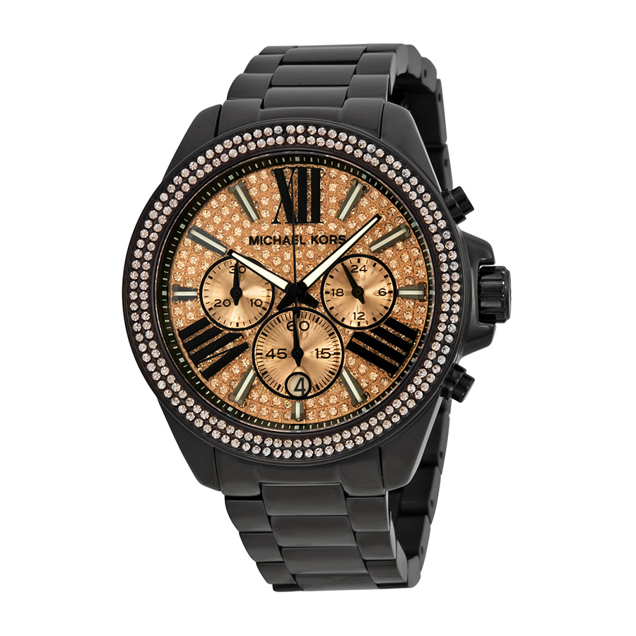 Michael Kors Everest MK5879 Imitation Chronograph Watch - Rose Gold Case, Beige Dial