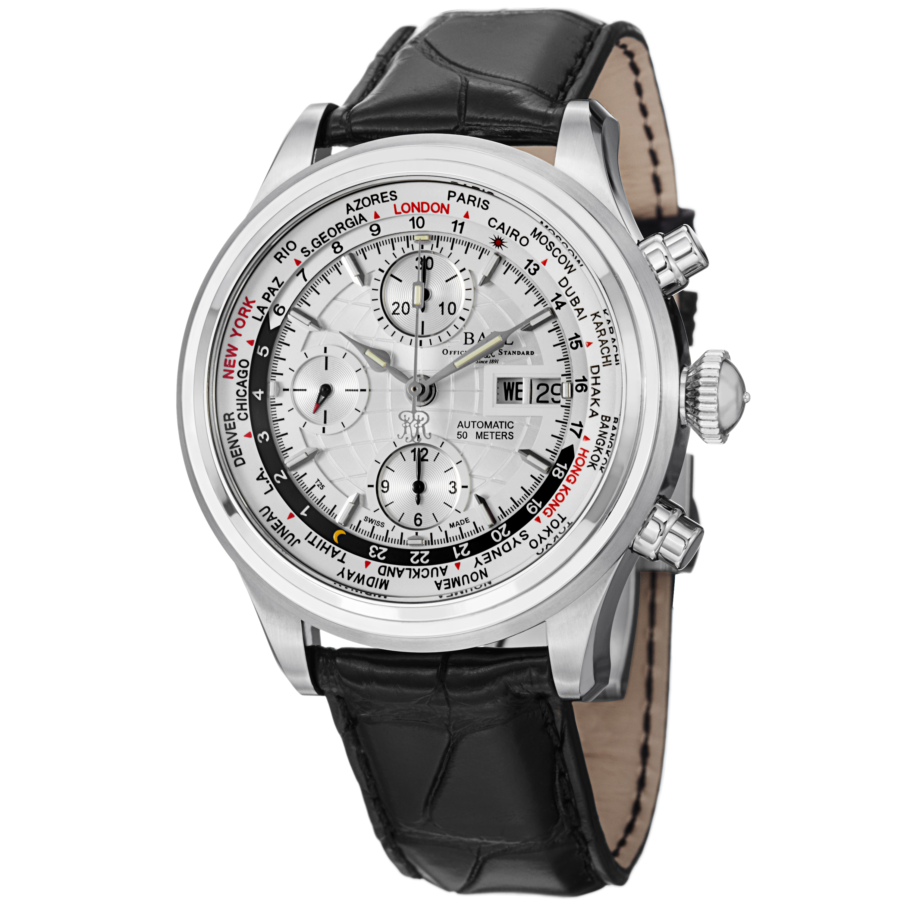 Ball Trainmaster Masterpiece Silver Dial Chronograph Replica Watch