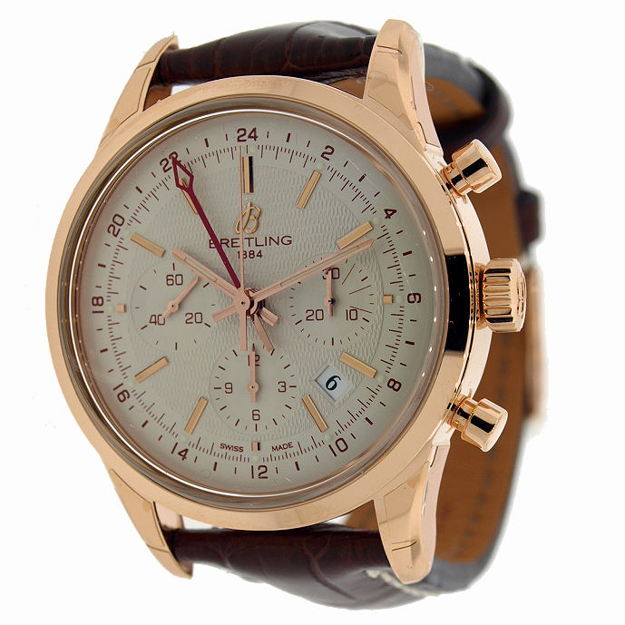 Breitling Transocean RB045112 18K Rose Gold Automatic Chronograph Watch