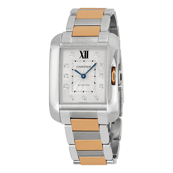 Cartier Tank WT100025 Imitation Stainless Steel Automatic Silver Dial Watch
