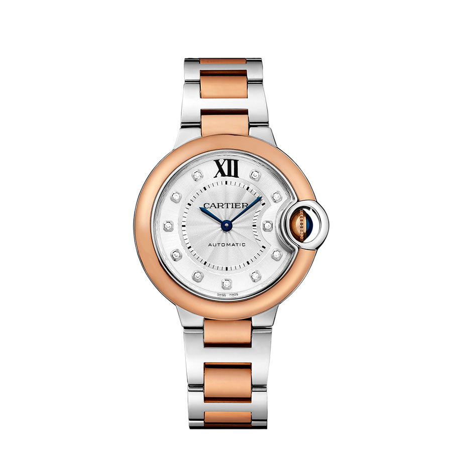 Cartier W3BB Automatic Timepiece, Swiss-Made, 18K Rose Gold, Diamond Bezel, Ladies Watch