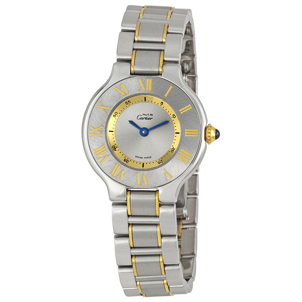 Cartier Must 21 W10073R6 Imitation Gold & Diamond ladies watch, Elegant Quartz Timepiece