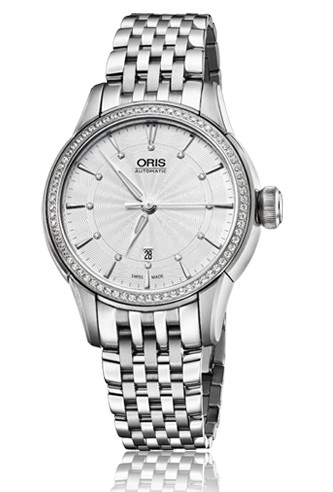Oris Artelier 01 Classic Chronograph Steel Case Black Dial Water Resistant Watch