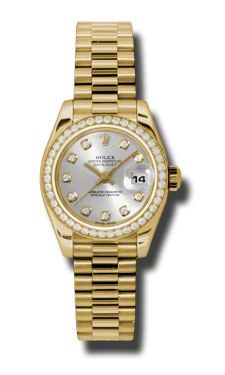Classic Replica Rolex Datejust 179138SDP Silver Case Automatic Diamond Accented Watch