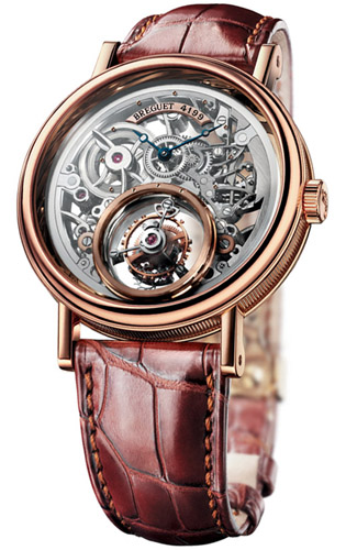 Breguet Classique Skeleton Watch: Complications Timepiece with Radiant Gold & Black Dial