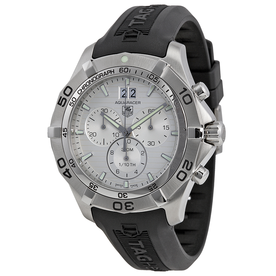 Tag Heuer Aquaracer Dive Chrono Silver Guilloche Automatic 300m Water-Resistant Watch