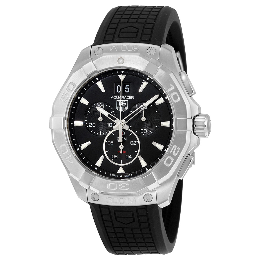 Tag Heuer Aquaracer Dive Replica Steel Jet Black Face 300M Auto Water-Resistant Watch