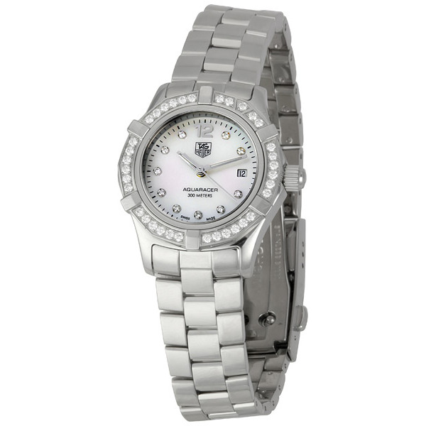 Tag Heuer Aquaracer Dive Watch - ladies' model, stainless steel, white dial, 100m water-resistant