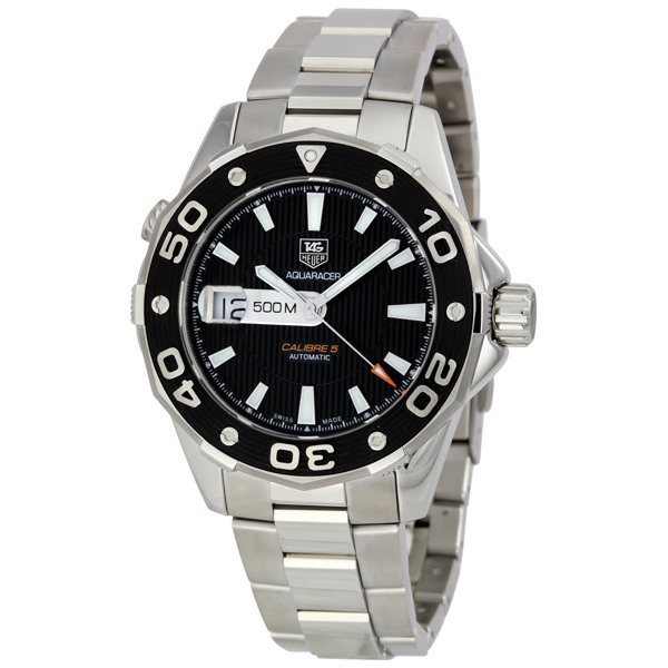 Tag Heuer Aquaracer WAJ2114 Dive Time Steel Case Automatic Blue Face Watch