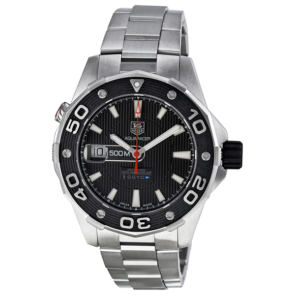 Tag Heuer Aquaracer Dive Time Stainless Steel Chrono Blue Face Watch