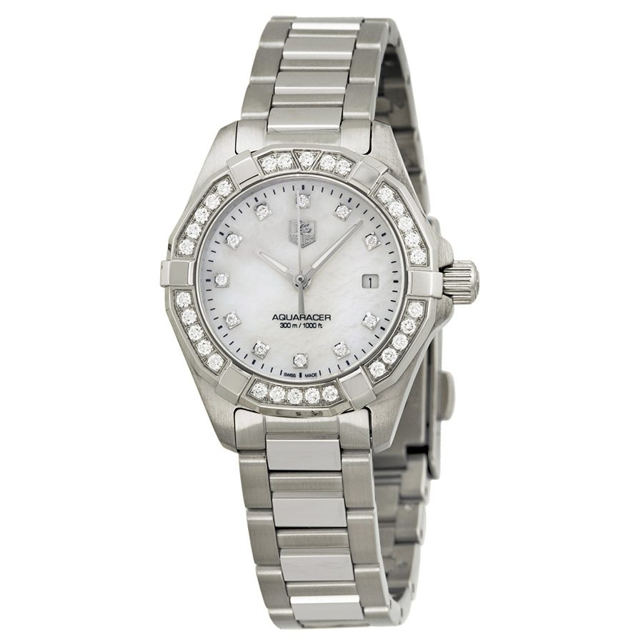 Tag Heuer Aquaracer Diver Quartz Watch - Stainless Steel Case, Blue Digits, 300m Water Resistant