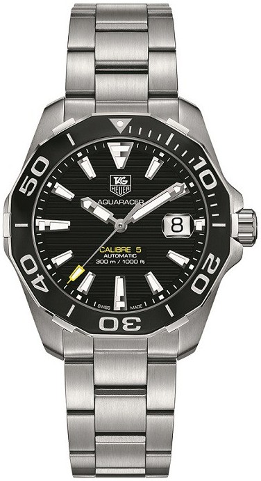 Tag Heuer Aquaracer Automatic Black Dial Steel Men's Diver Watch