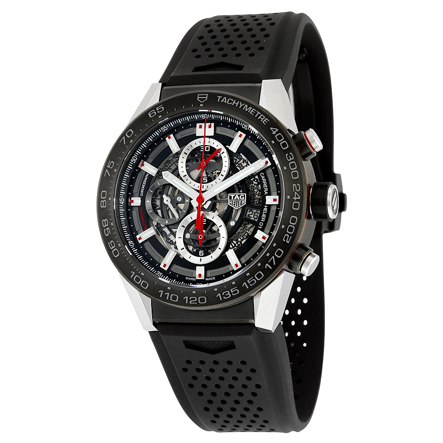 Tag Heuer Autavia Chronograph Imitation Black Diver Steel Watch 43mm
