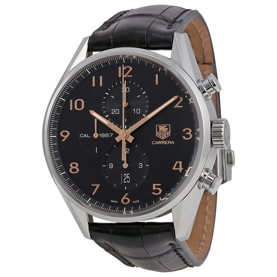 Tag Heuer Carrera Clone Auto Chrono 41mm Black Face Water-Resistant Mens Watch