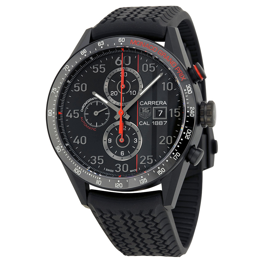 Tag Heuer Carrera Titanium Sport Chrono Automatic 45mm Jet Black Dial Watch