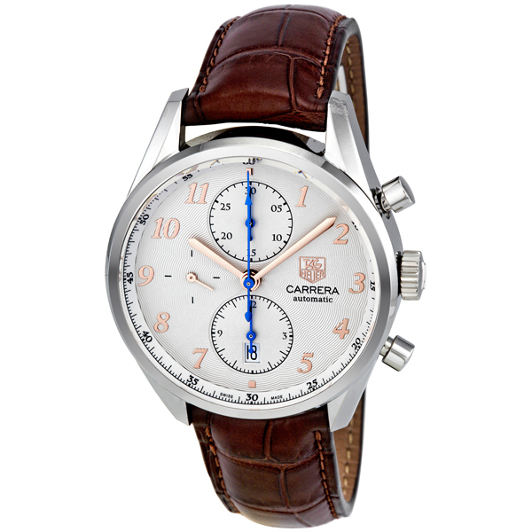 Tag Heuer Carrera Automatic Chronograph Steel Case Jet Black Dial Water Resistant Watch