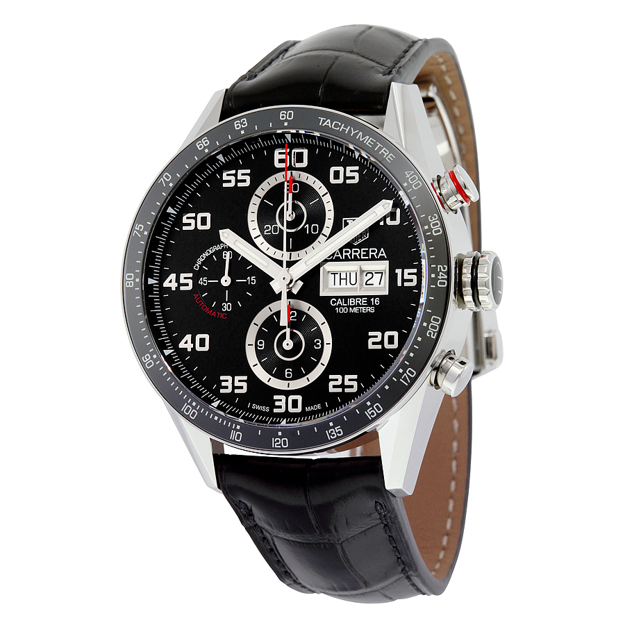 Tag Heuer Carrera CV2A1R Clone Automatic Jet Black Dial 43mm Watch