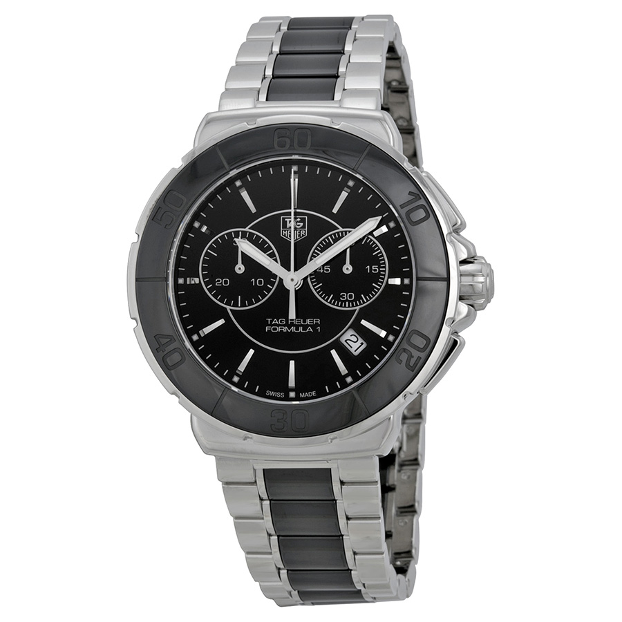Tag Heuer Formula 1 CAH1210.BA0862 - High-Tech Carbon Case - Automatic Chrono - Black Ceramic Dial - Unisex Sports Watch