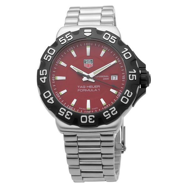 Tag Heuer Formula 1 Racing Chrono Red Dial Automatic Mens Watch