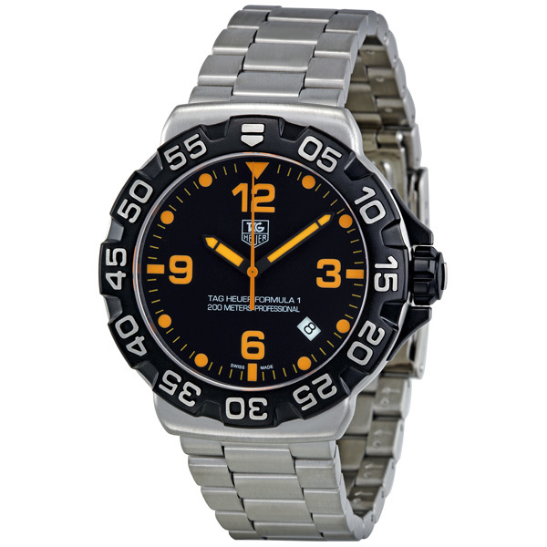 Tag Heuer Formula 1 WAH1116.BA0858 Clone Auto Jet Black Face 41mm Stainless Steel Watch