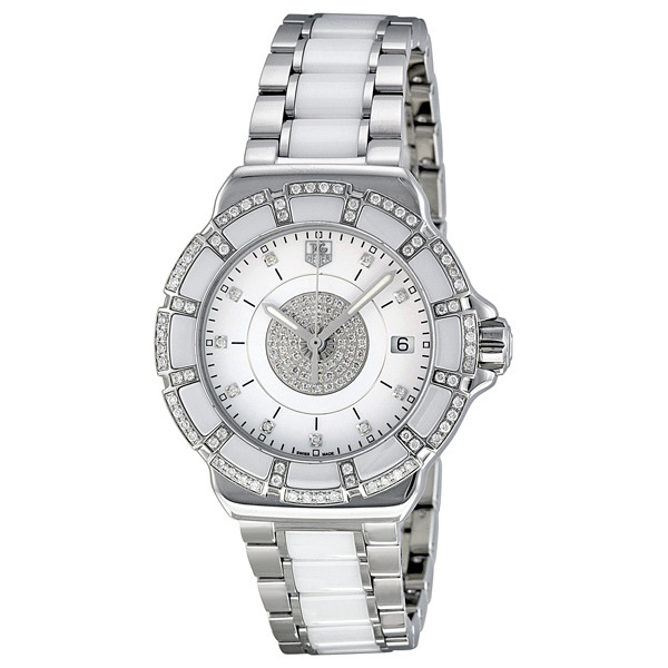 Tag Heuer Formula 1 White Dial 64 Diamond Studded Swiss Clone Watch