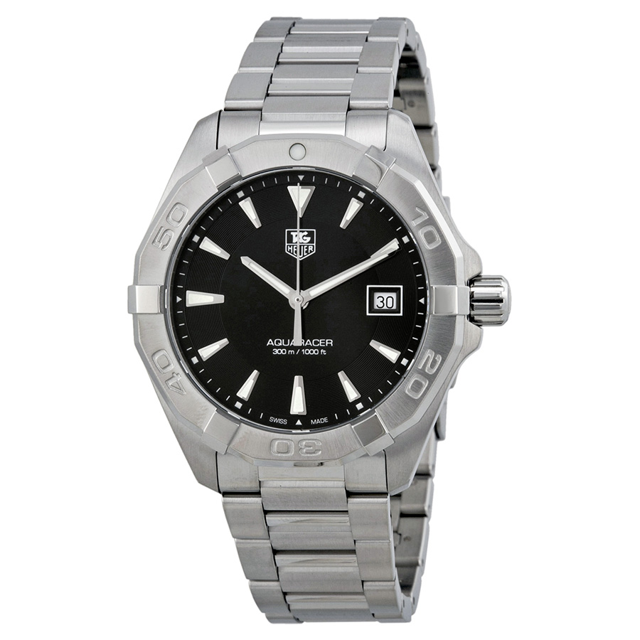 Tag Heuer Monaco Replica Swiss Movement Jet Black Face Stainless Steel Watch