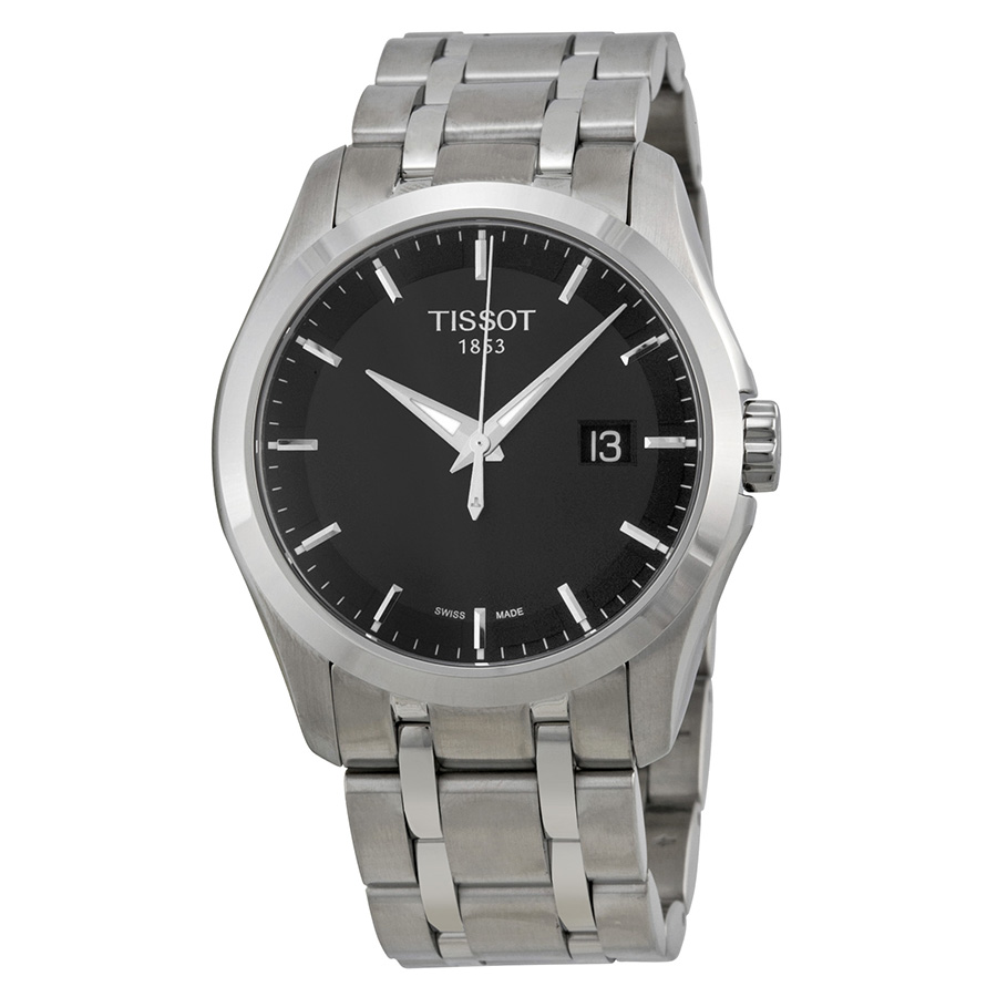 Tissot Couturier Black Chronograph Watch - Swiss Automatic 43mm