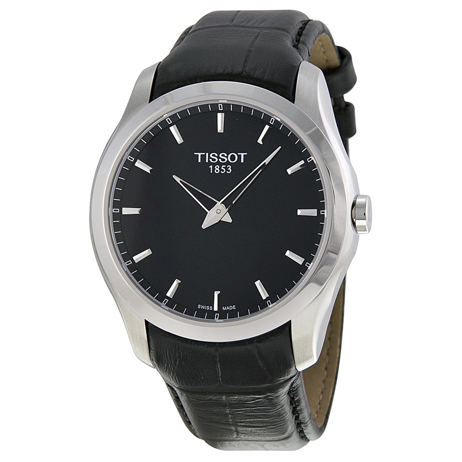 Tissot Couturier T0354461605100 Mens Watch - Classic Style Automatic Leather Band Black Face 30m Water Resistant