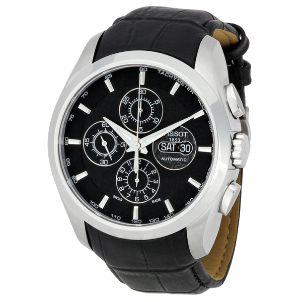 Tissot Couturier Swiss Clone Automatic Chronograph Watch - Sleek Black Face