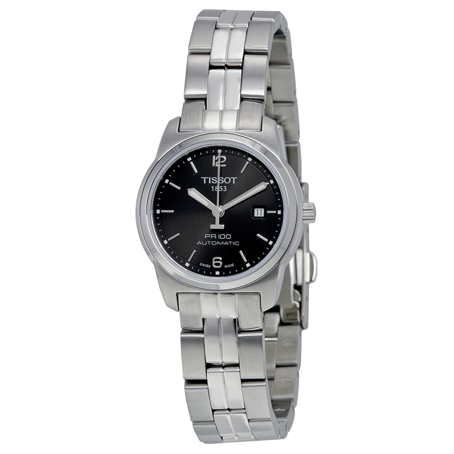 Tissot PR 100 Automatic Black Dial Stainless Steel Mens Watch
