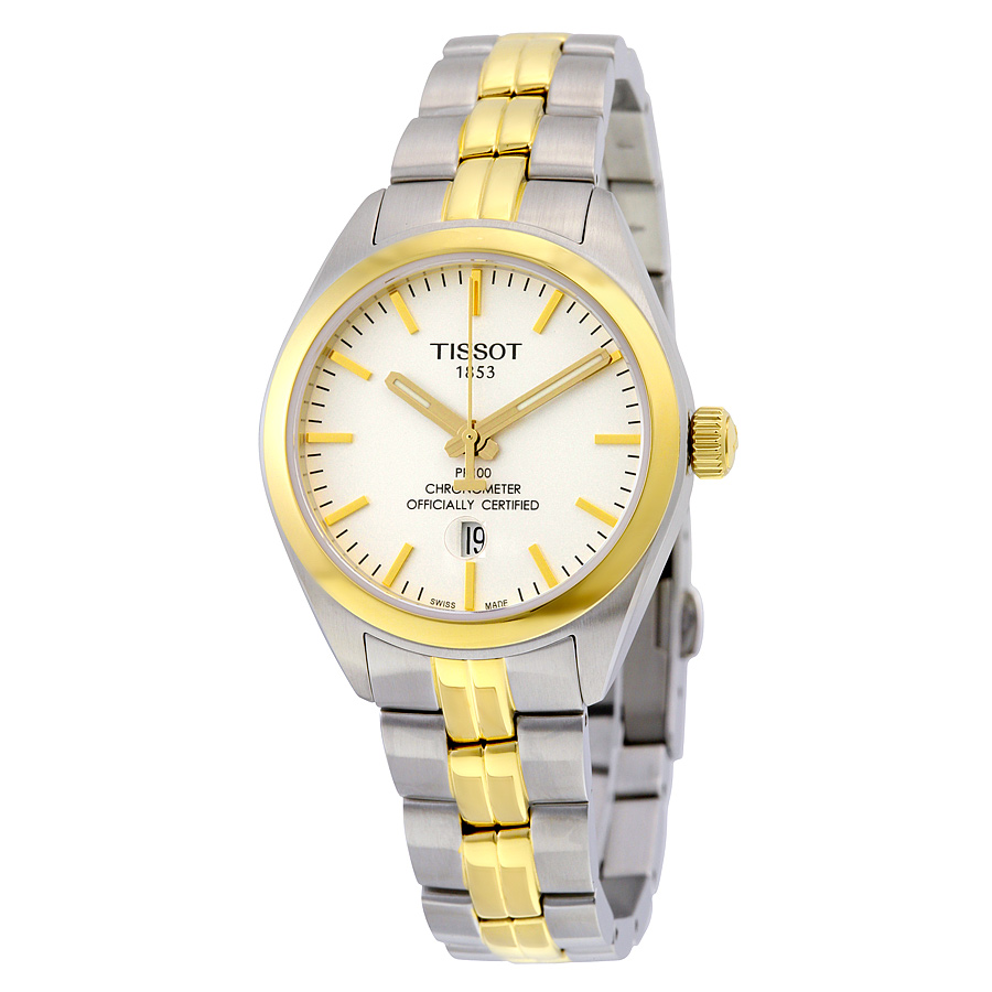 Tissot PR 100 T1012512203100 Women's Watch: Swiss Automatic, Stainless Steel, Black Dial, 30m Water Resistant