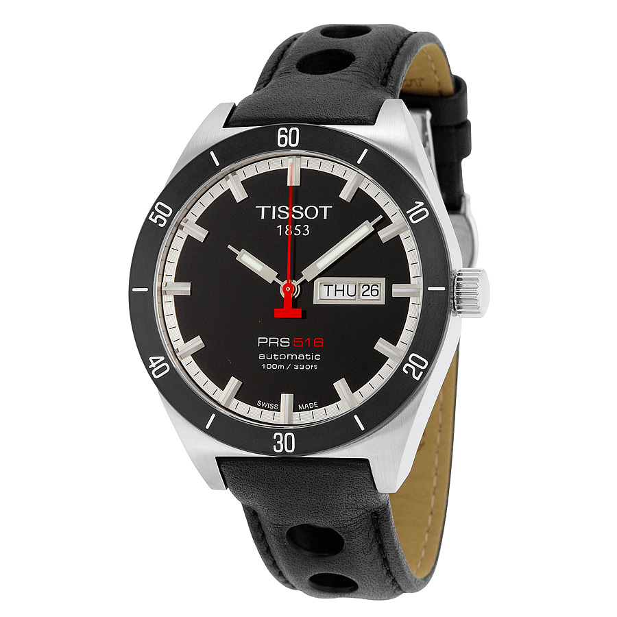Tissot PRS 516 Diver Chrono Steel Case Black Face Auto Movement Water Resistant Watch