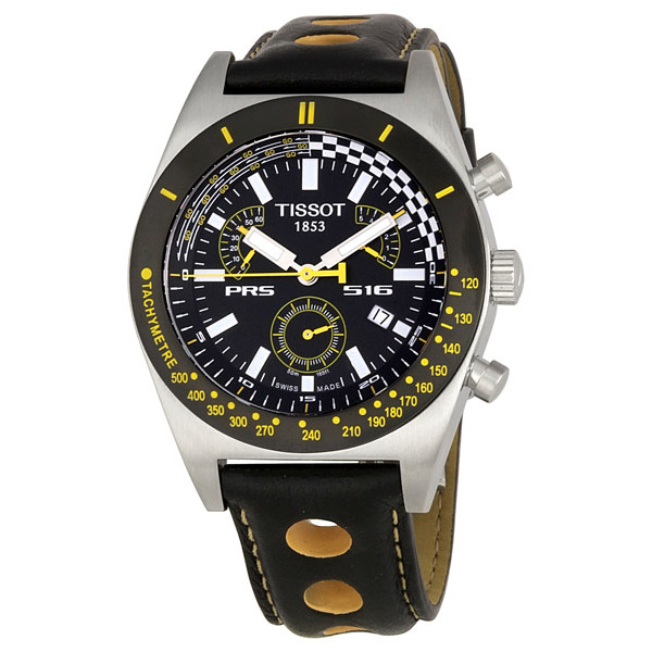 Tissot PRS 516 Swiss Automatic Black Chrome Steel Watch - Durable Dive Timepiece