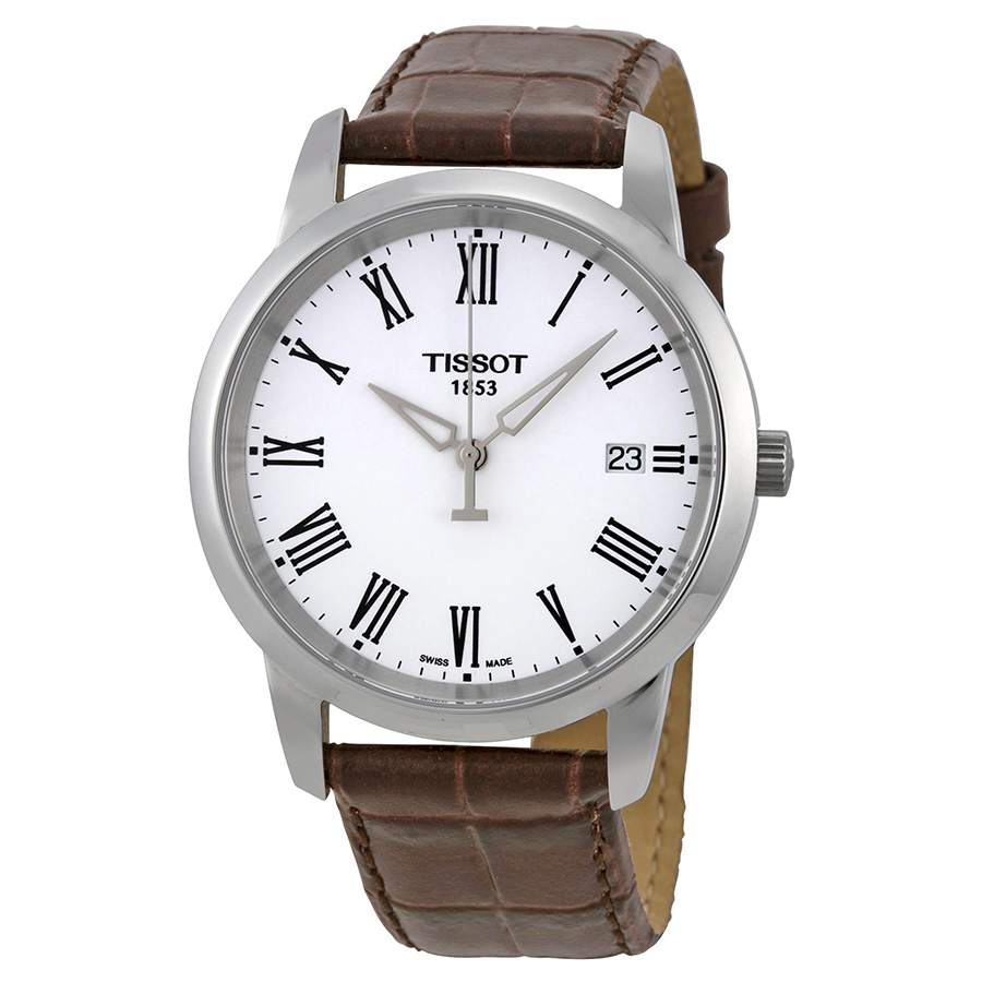 Tissot T-Classic Silver & Black Dial Automatic Timepiece for Elegant Gents