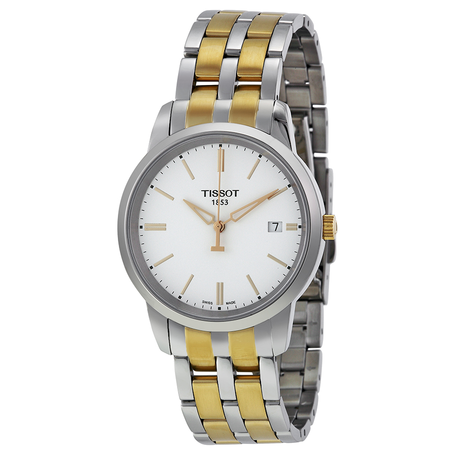 Tissot T-Classic Timepiece, Elegant Quartz, Chrome Case, Silver Dial Watch