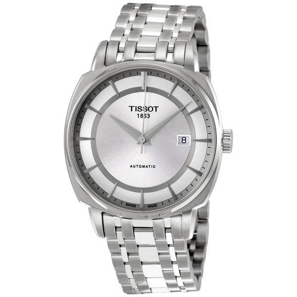 Tissot T-Classic Timepiece Automatic Silver Case Black Dial Mens Watch