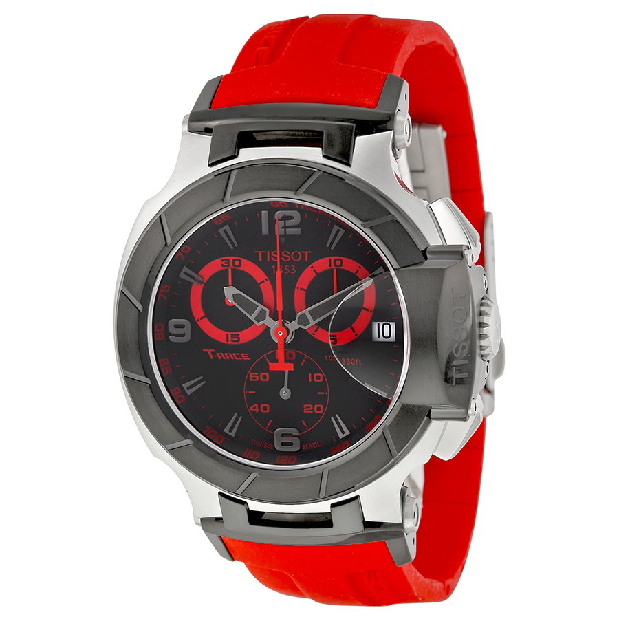 Tissot T-Race Imitation Chronograph Mens 47mm Black Rubber Watch
