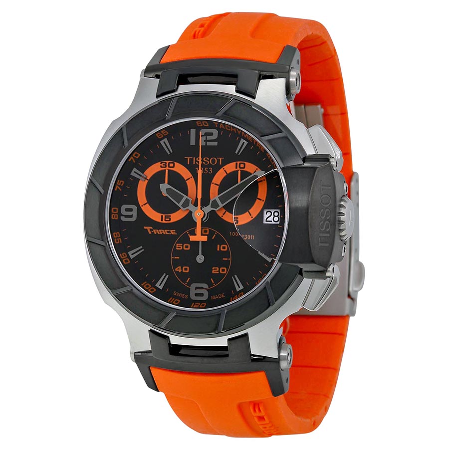 Tissot T-Race Black Chronograph Automatic Men's Watch - Steel Bezel